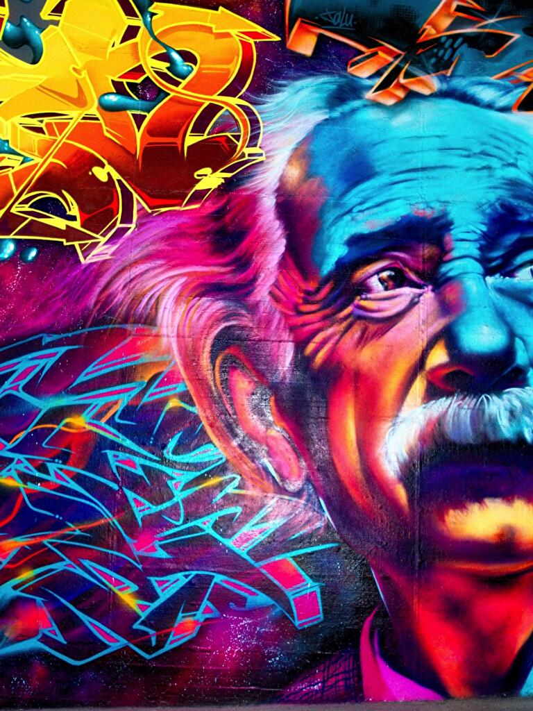Einstein Graffiti Wallpaper Top