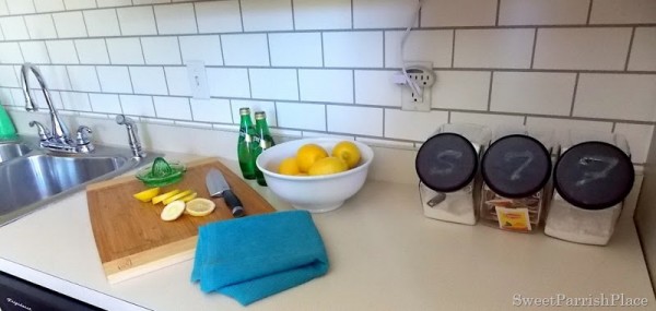 All Afford A Brand New Back Splash Or Can We The Faux Subway Tile