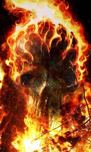 Bigger Hell Fire Skull Rider HD Lwp For Android Screenshot