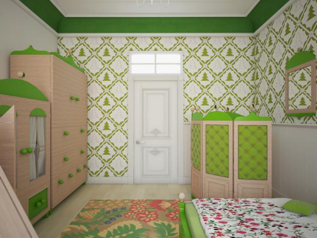 Free Download Green Color Childs Bedroom Design Ideas