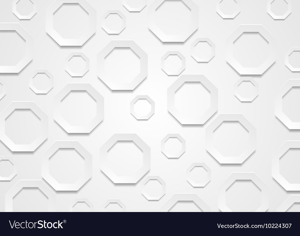 Abstract Grey Paper Tech Octagon Shapes Background