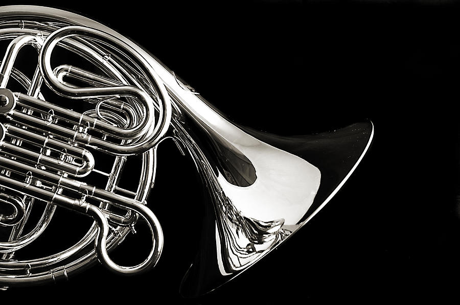 French Horn Isolated On Back By M K Miller