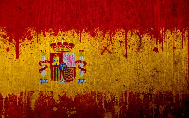 Spanish Flag On Wall Wallpaper Walltor