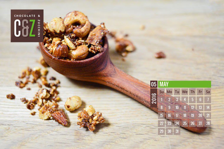 May Desktop Calendar Chocolate Zucchini