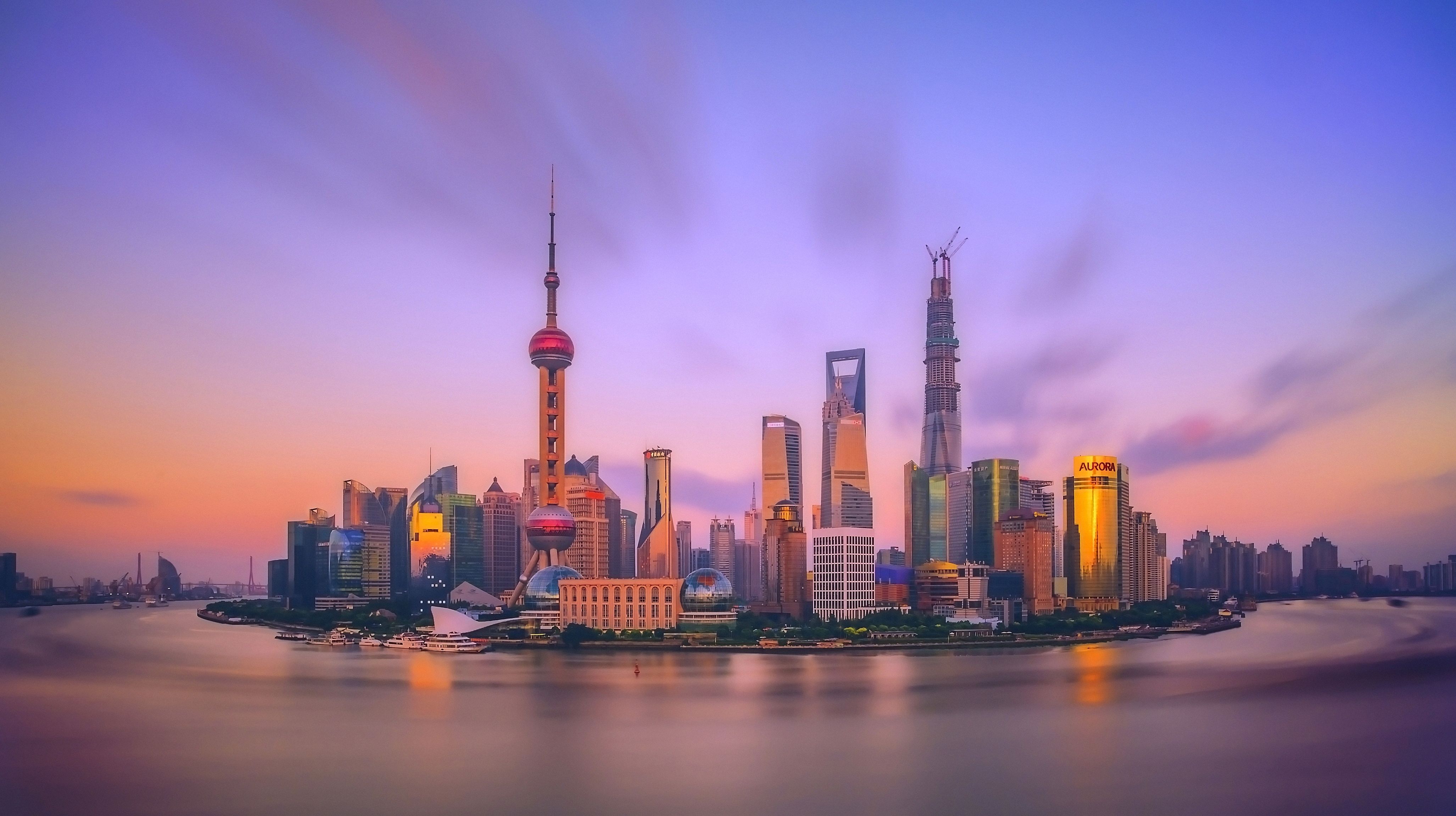 Shanghai Cities China Pudong Huangpu Alluring HD Wallpaper