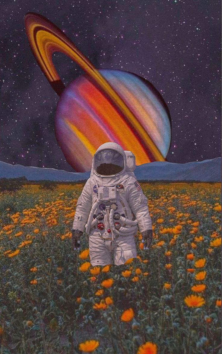 collage art Surreal art Saturn art Astronaut wallpaper