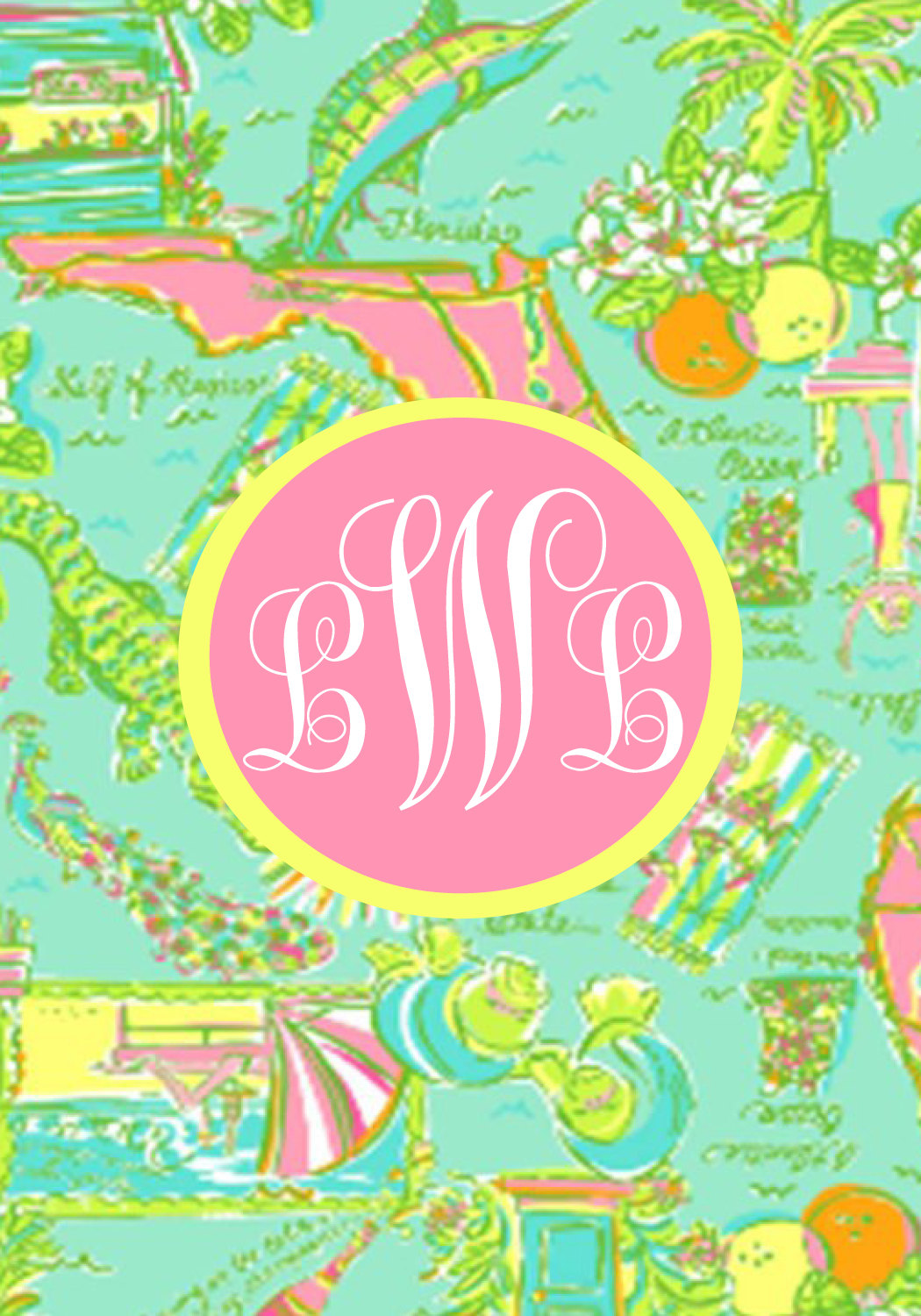 Lilly Pulitzer Florida Print Monogrammed iPhone Or By Elleofont