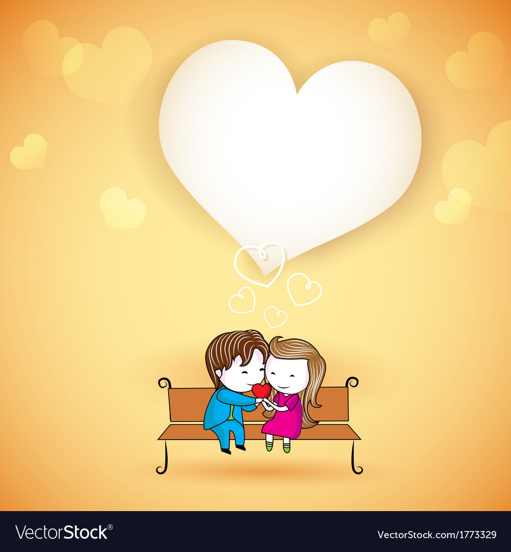 Happy Loving Couple On Love Background Royalty Vector