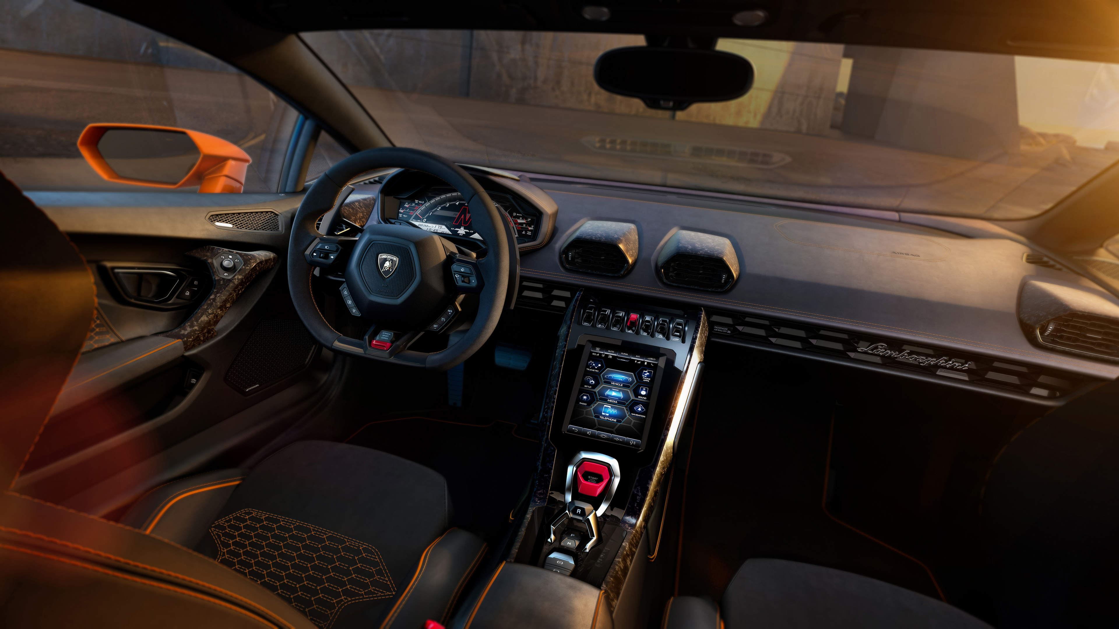 Lamborghini Huracan Evo 4k Interior Wallpaper HD Car