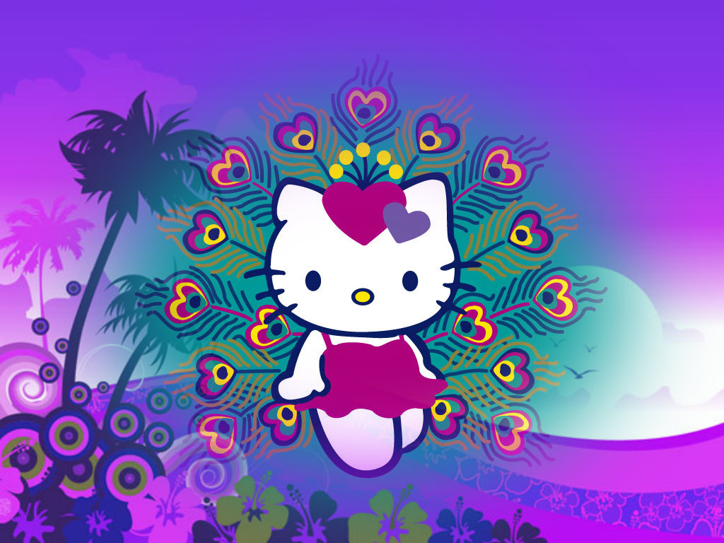 Hello Kitty Wallpaper Purple And Pink More Like