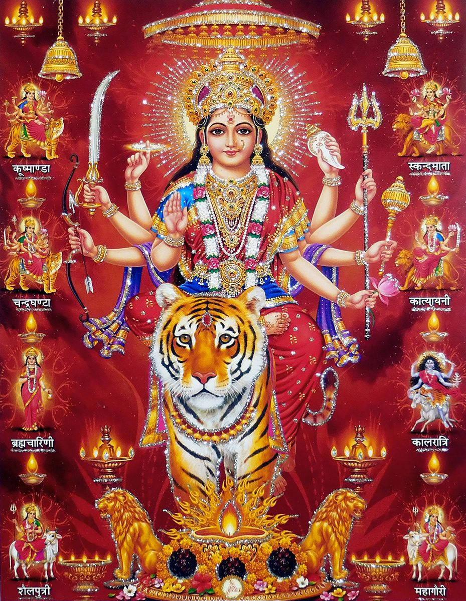 Durga Devi And Her Other Forms Wallpaper