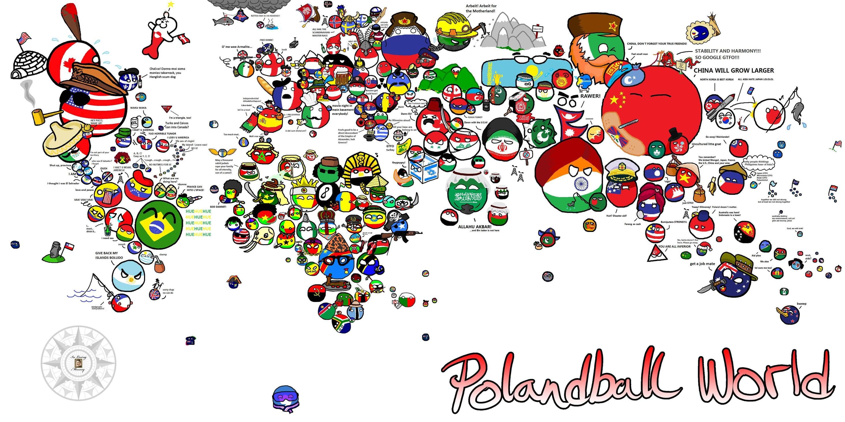 Polandball World Illustrated Map Political
