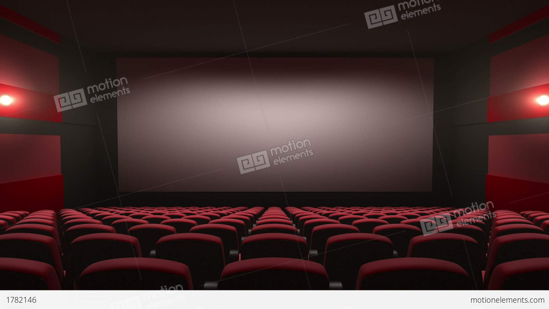Movie Theatre With A Green Screen Stock Animation