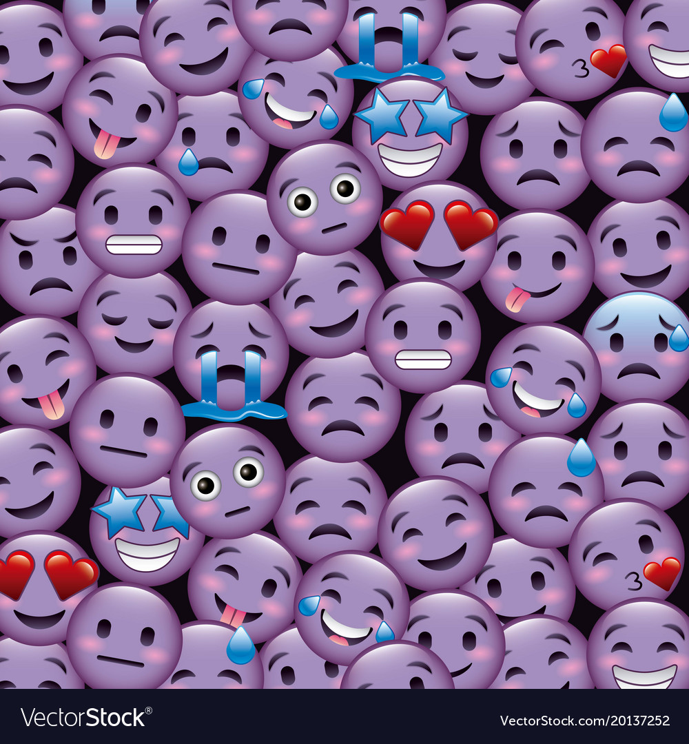 Purple Smile Emoticons Wallpaper Happy Cry Sad Vector Image