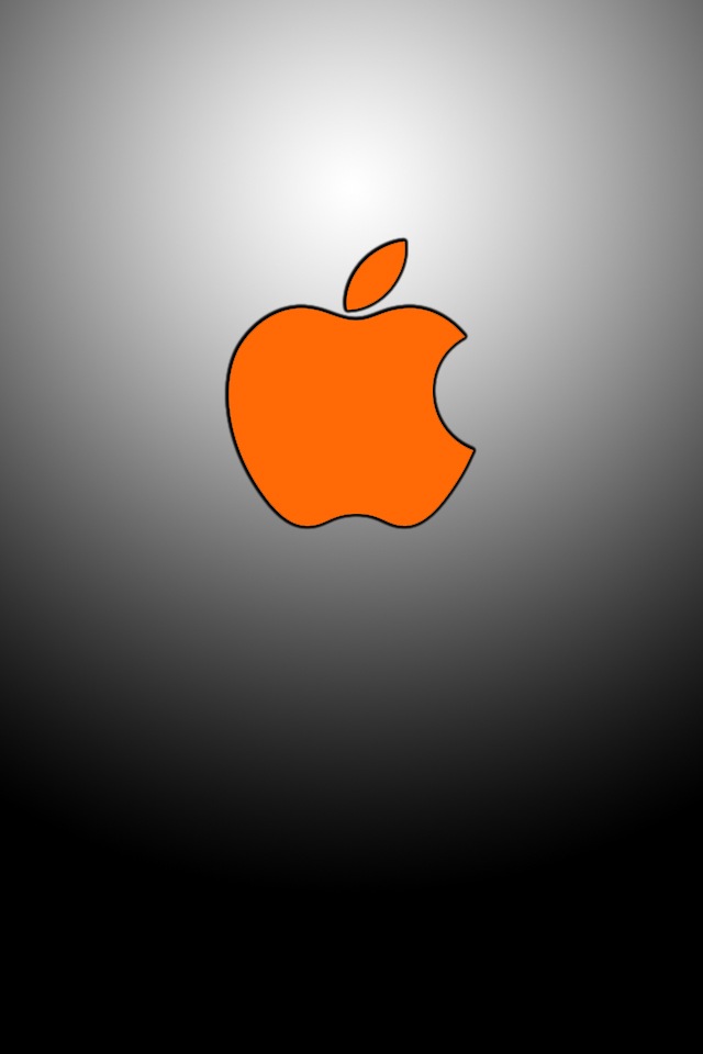 Orange Apple On Grey Wallpaper For iPhone HD Background