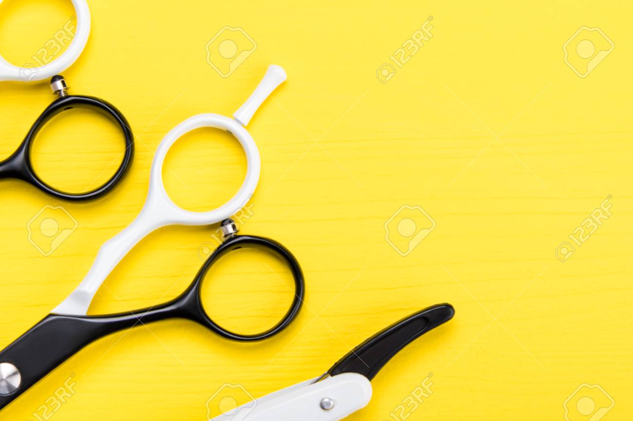 Free download Items For Short Hair Cutting Men On A Yellow Background Stock  [1300x866] for your Desktop, Mobile & Tablet | Explore 13+ Haircutting  Backgrounds |