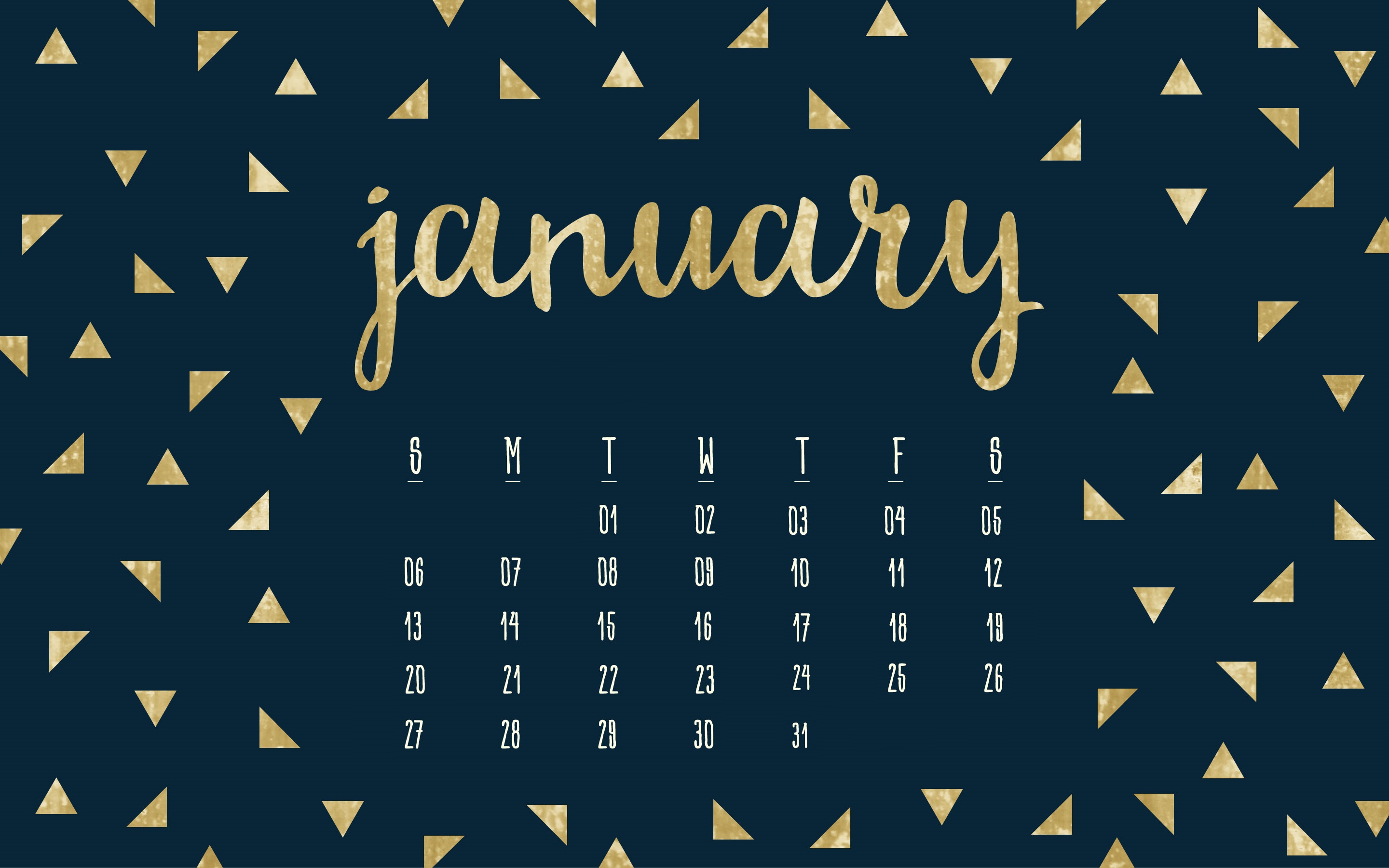 2880x1800px January 2019 Calendar Wallpapers