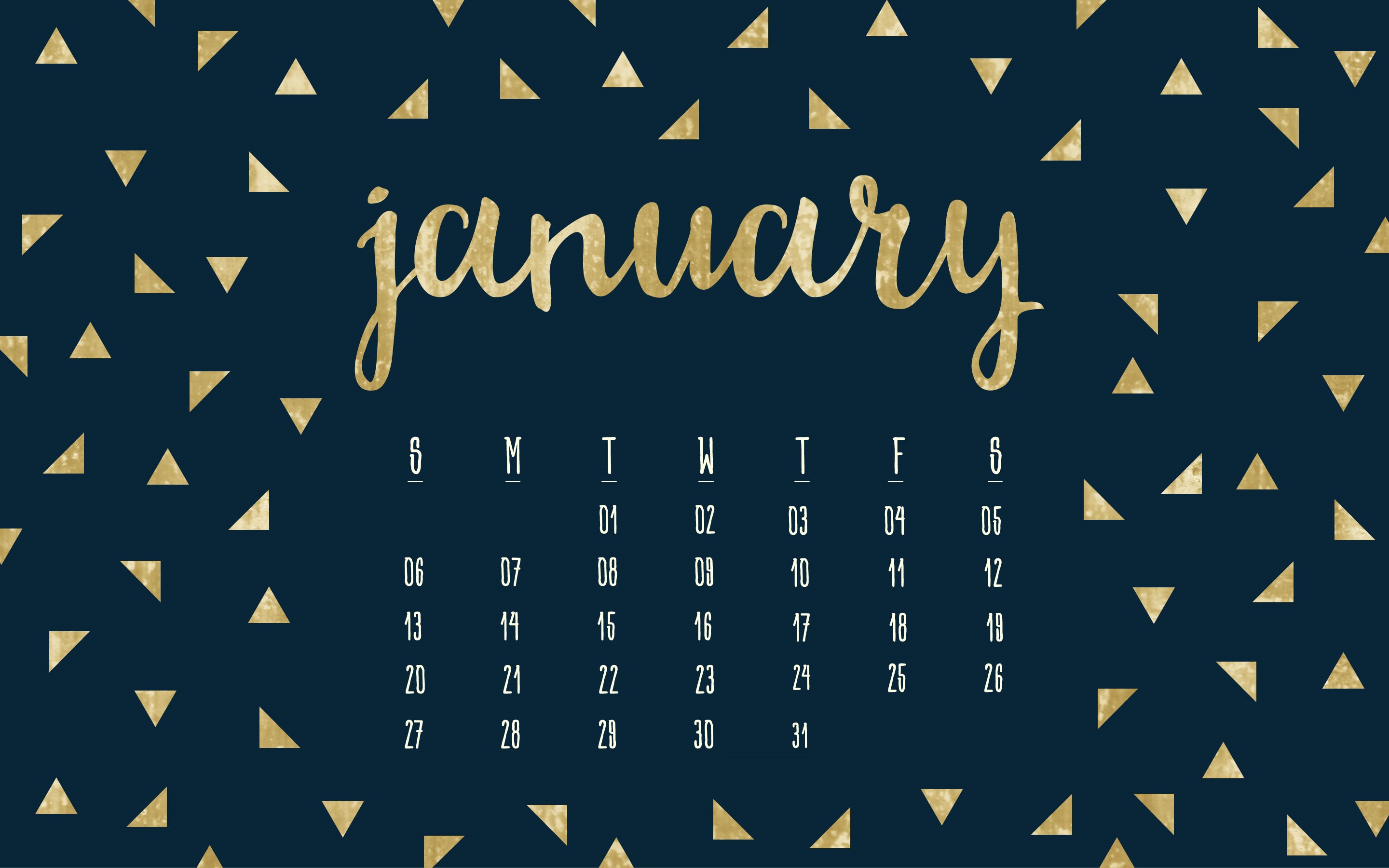 January Calendar Wallpaper