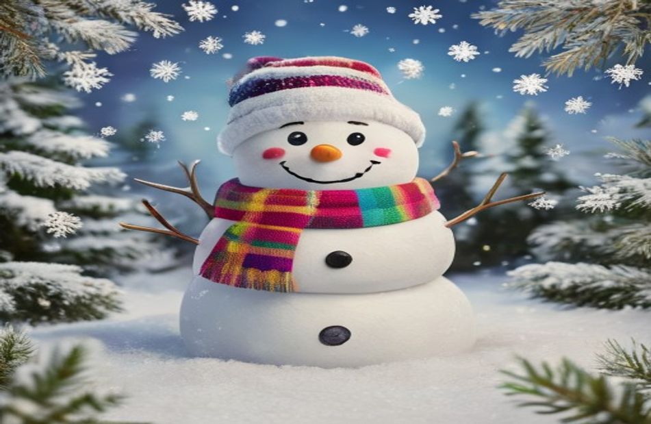 Winter Snowman Wallpaper