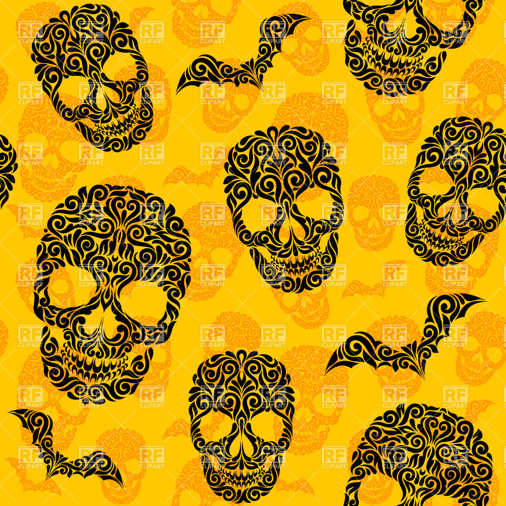 Free download Halloween yellow seamless background with ornate skulls and  bats [1000x1000] for your Desktop, Mobile & Tablet | Explore 39+ The Yellow  Wallpaper Gothic Elements | Gothic Backgrounds, The Yellow Wallpaper,