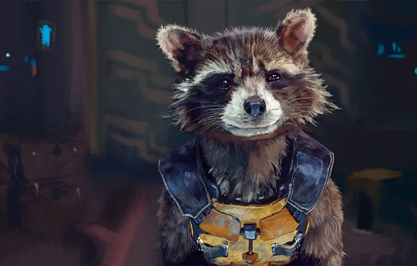 Of The Galaxy Raccoon Art Wallpaper Photos Pictures
