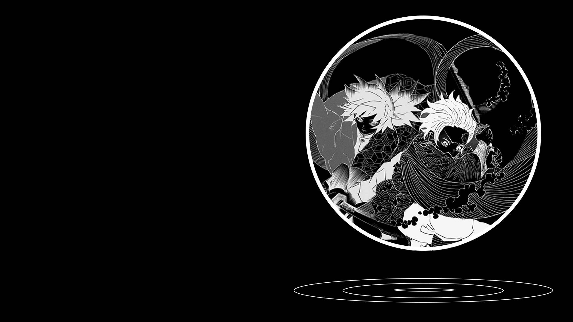 Demon Slayer Black And White Wallpaper
