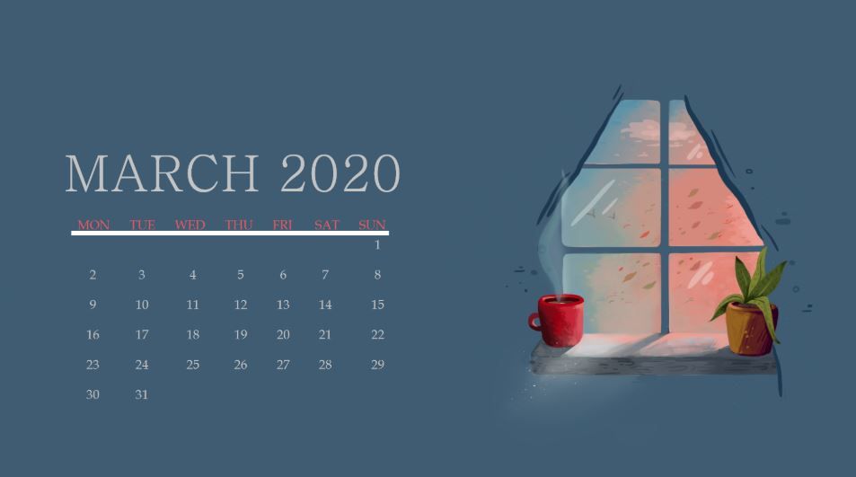 Cute March Wallpaper In Wall Calendar