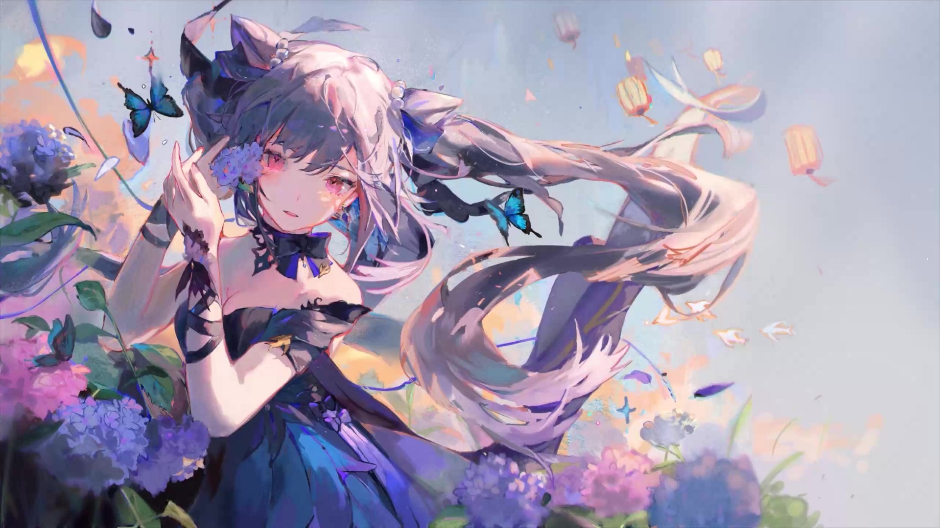 Keqing And Flowers Genshin Impact Live Wallpaper