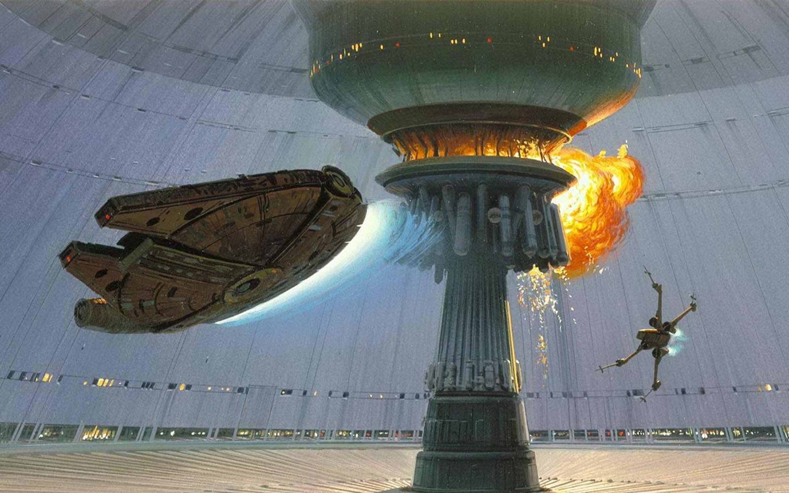 Star Wars Explosions Death Millenium Falcon Xwing Concept Art