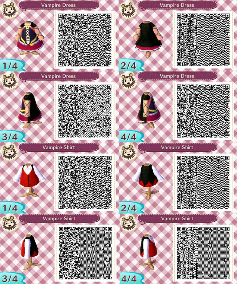 Acnl Vampire Outfit Qr Codes By Codez