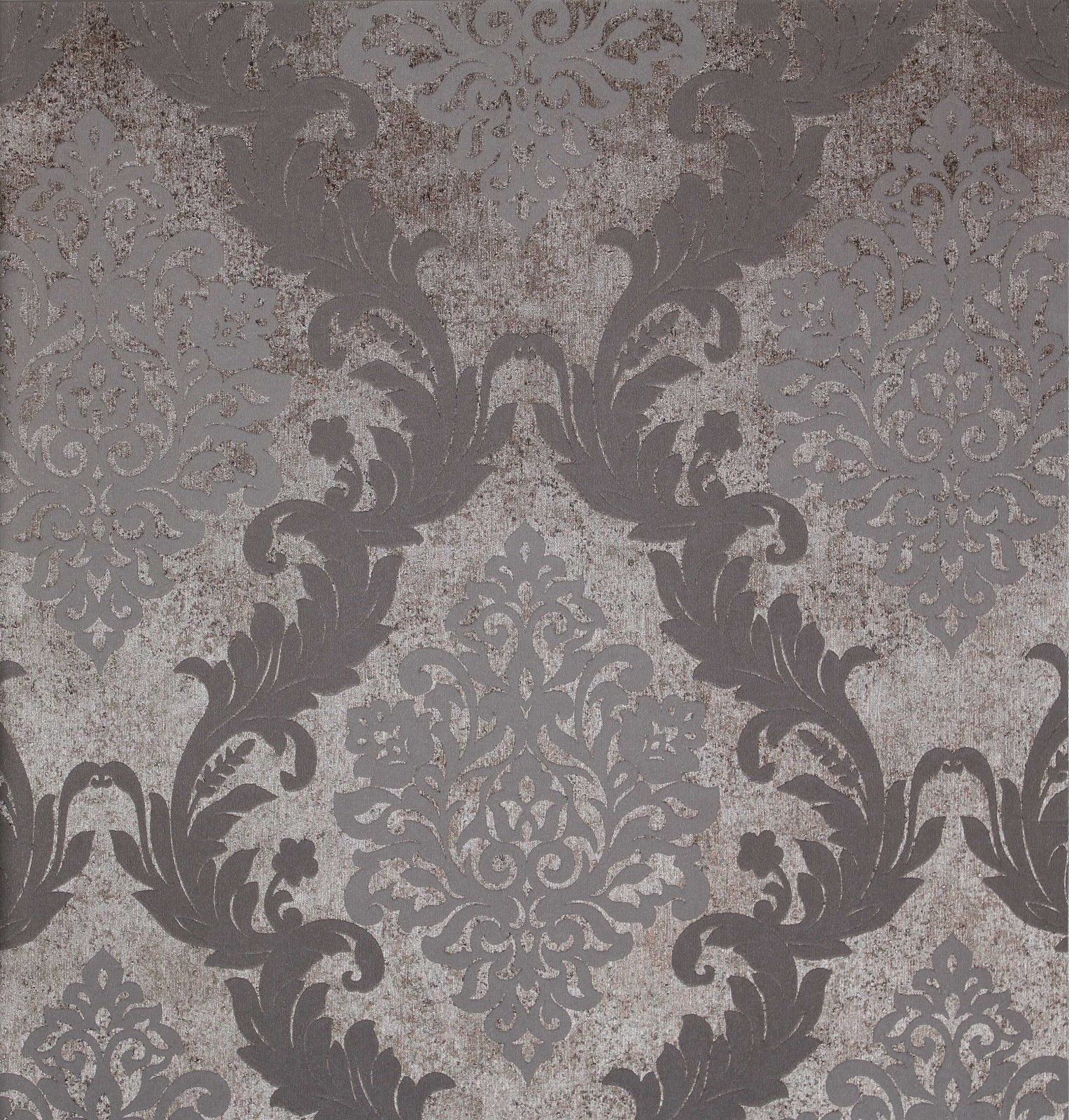 Grey Silver Damask Embossed Texture Background Vinyl Wallpaper