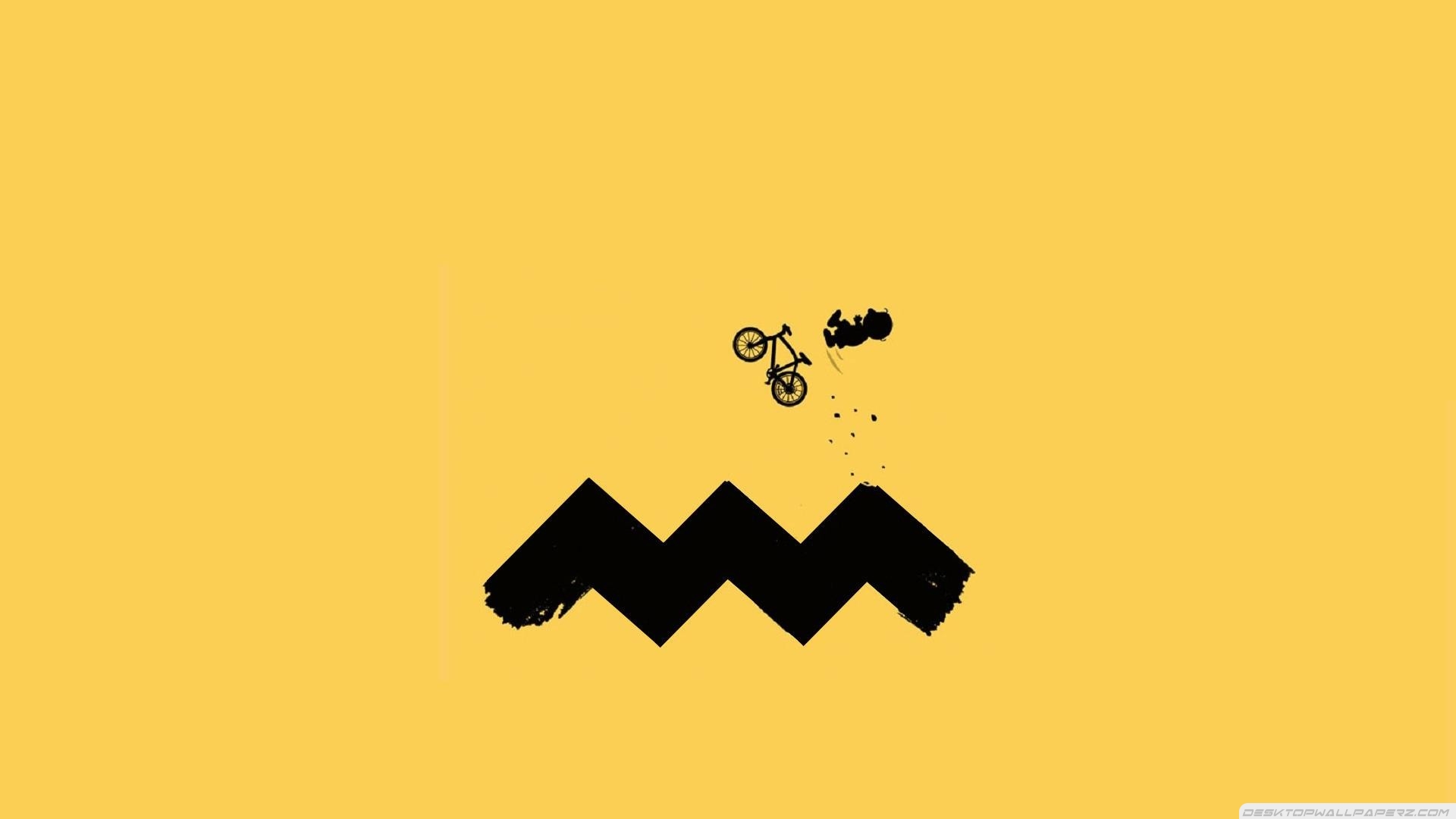 Funny Charlie Brown Cycling HD Wallpaper