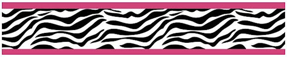Zebra Print Wallpaper Border Pink Black White for Girls