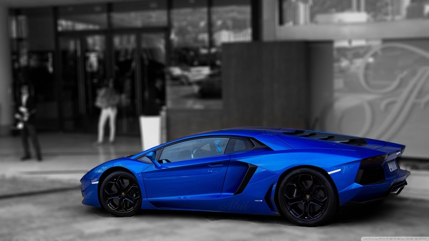 Blue And Black Lamborghini Aventador Veneno