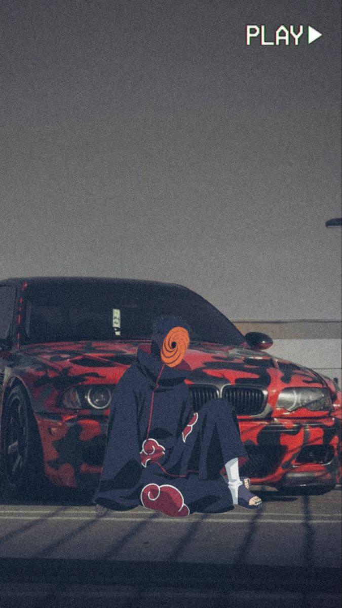 Obito Next To A Car Anime Naruto Wallpaper