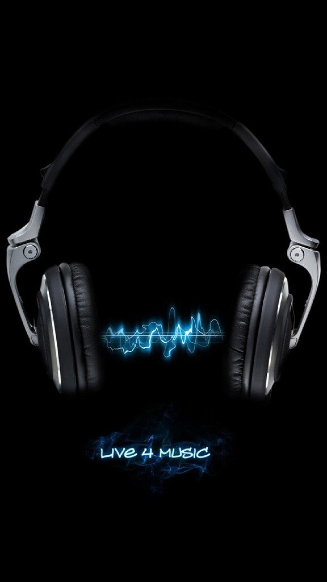 Live For Music Black Neon Blue iPhone Plus HD Wallpaper iPod