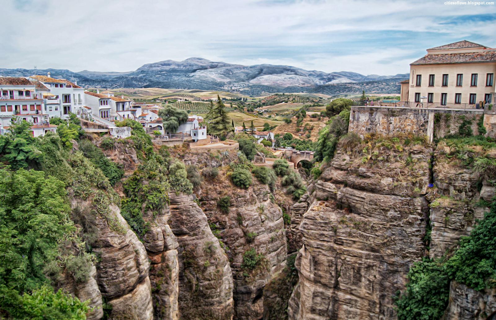 Wonderful Spanish Cliffside City Of Ronda Spain HD Desktop Wallpaper
