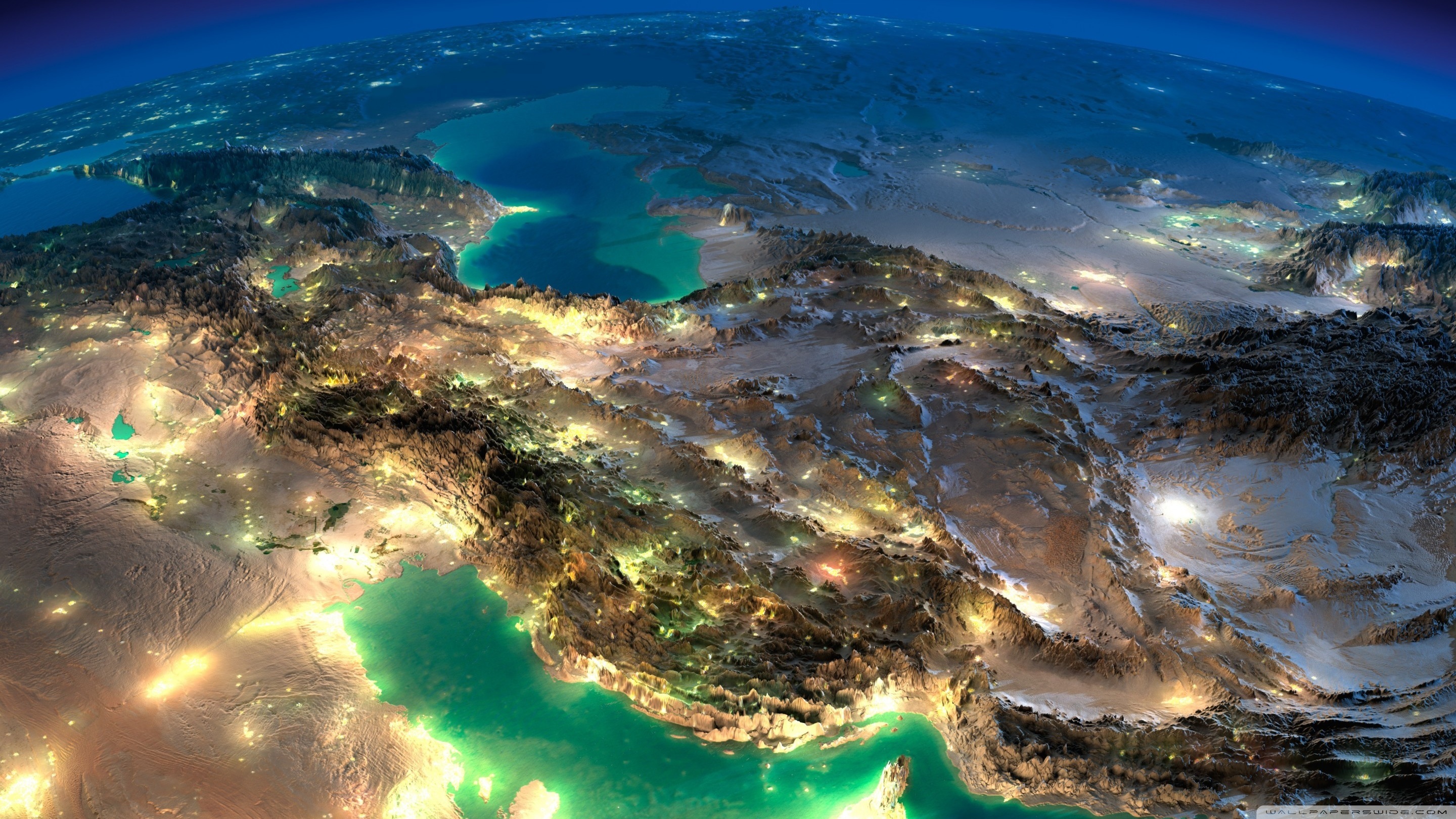 Very Nice Satellite Images Of Iran 4K HD Desktop Wallpaper for 2880x1620