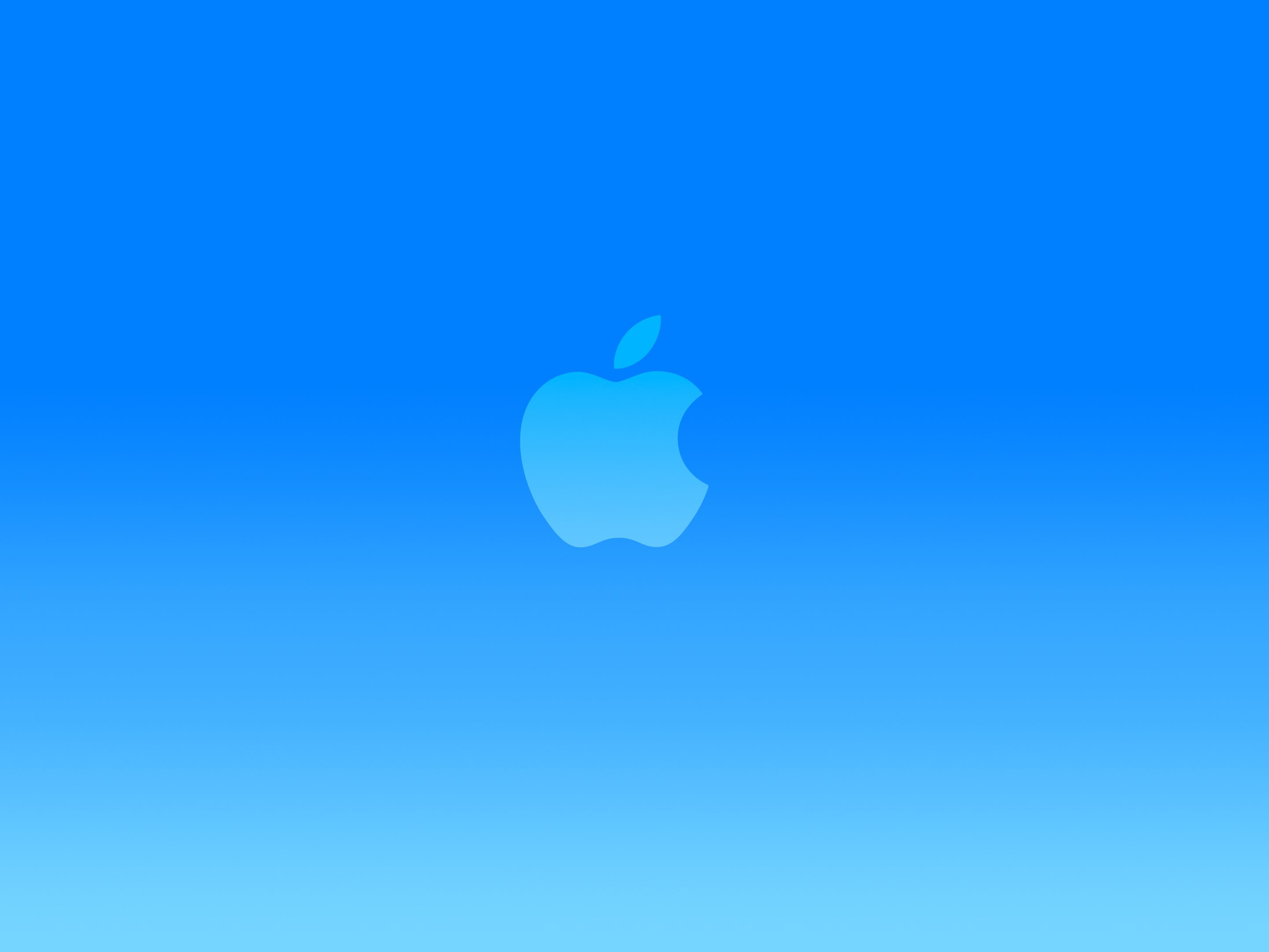 bright blue apple logo wallpaper