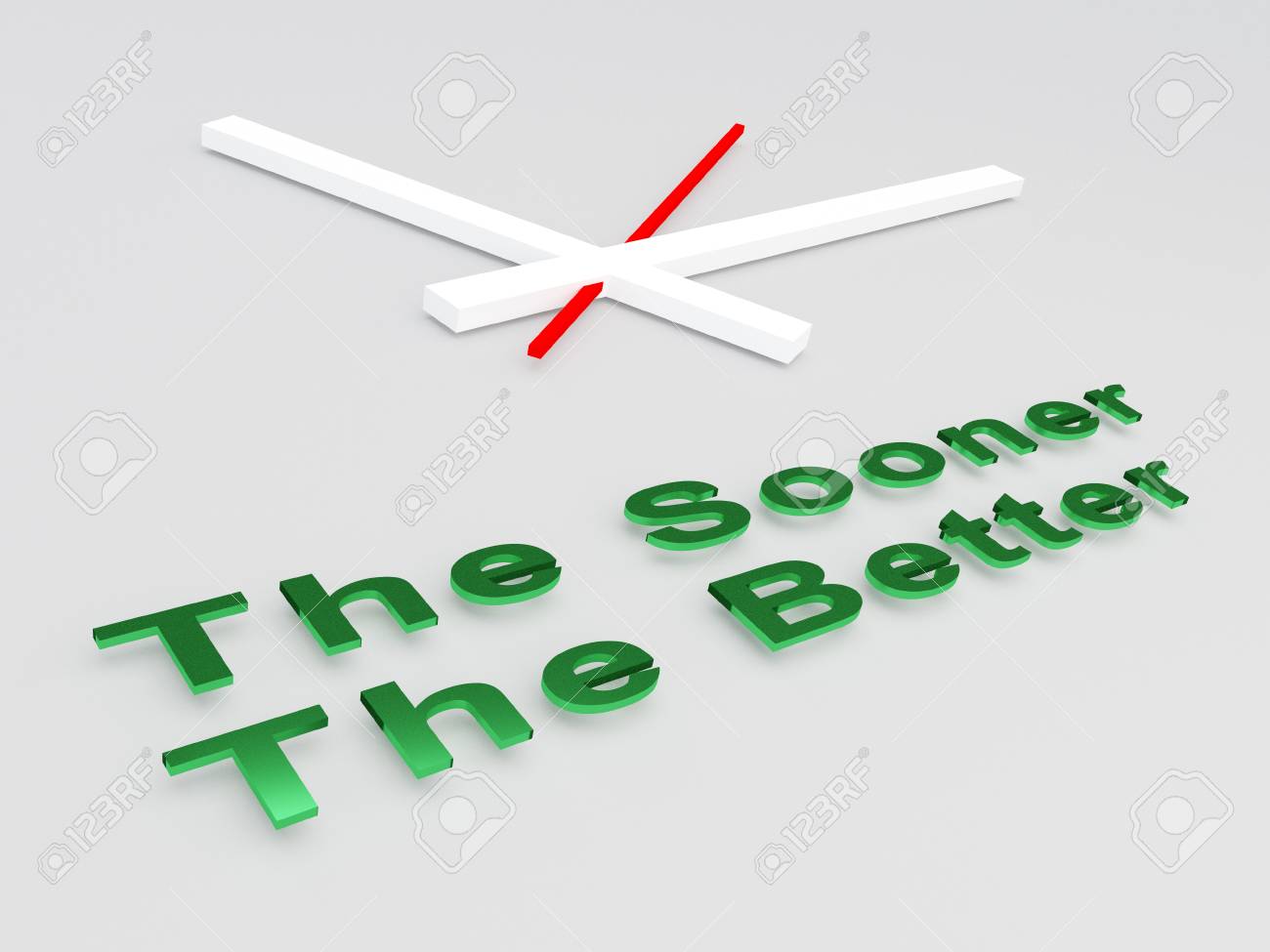 3d Illustration Of The Sooner Better Title With A Clock