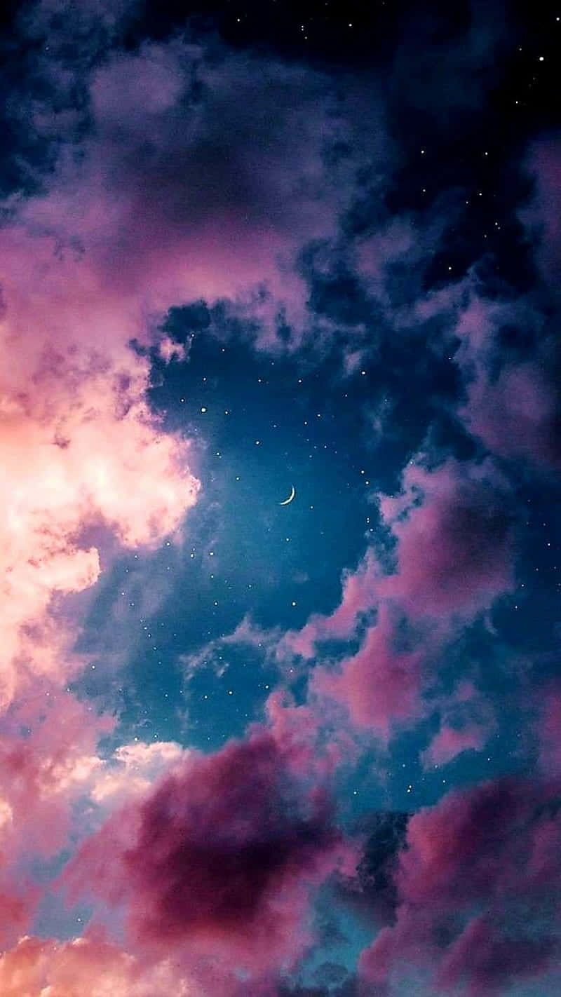 Pink And Blue Clouds Wallpaper