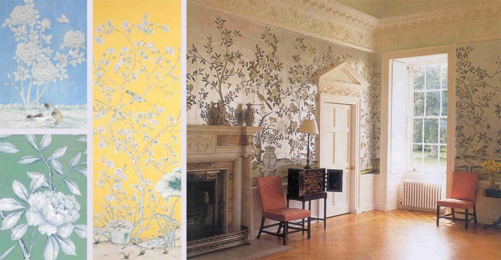  Gorgeous Green Dining Room de Gournay Wallpaper takes center stage 1024x533