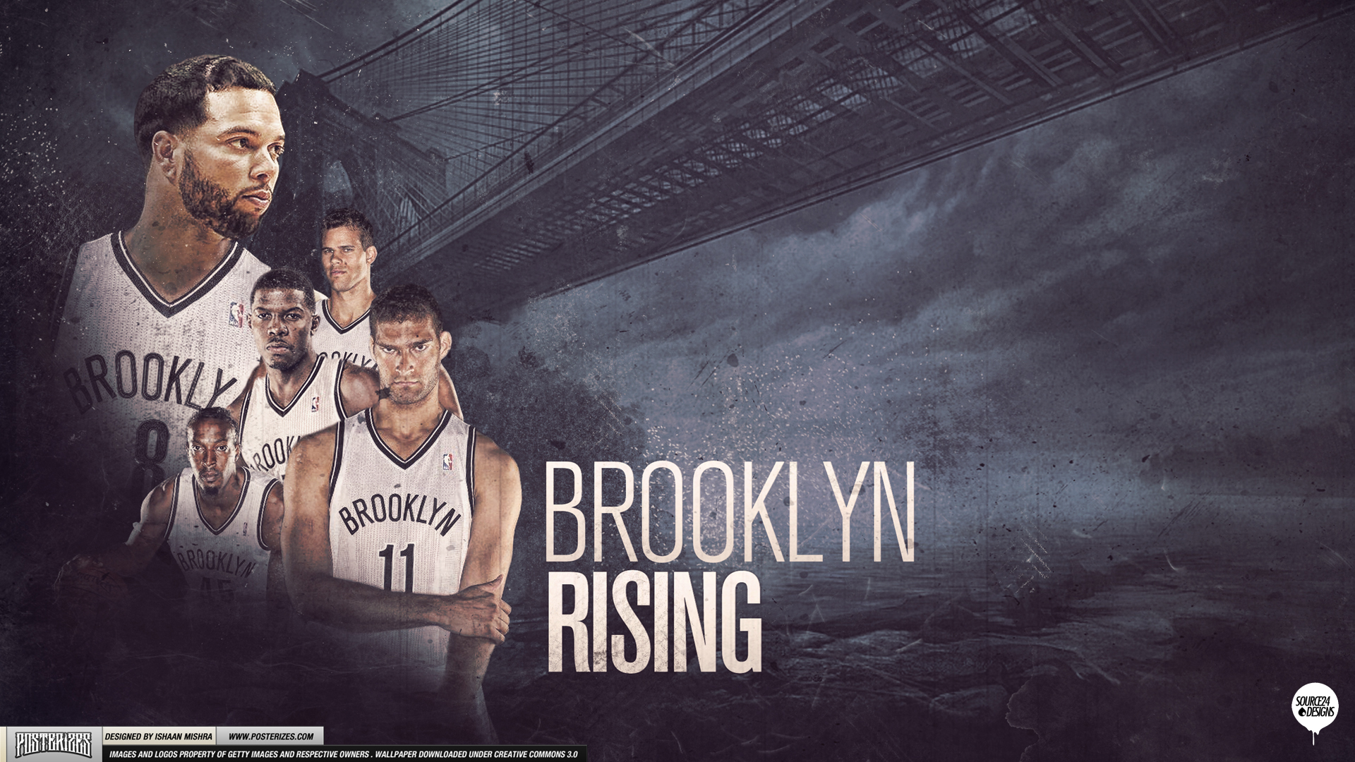 Brooklyn Nets Rising Wallpaper Posterizes NBA Wallpapers 1920x1080