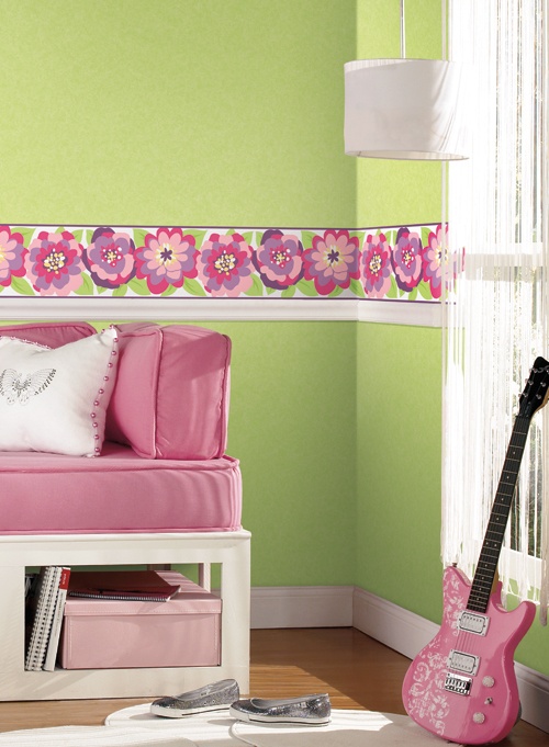 Free Download Bright Spring Green And Pink Floral Wallpaper Border For A Girls Room 500x681 For Your Desktop Mobile Tablet Explore 50 Steve Wallpaper And Border Steve S Wallpaper