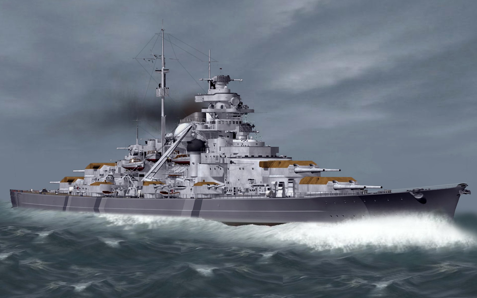German battleship Bismarck Full HD Wallpaper and