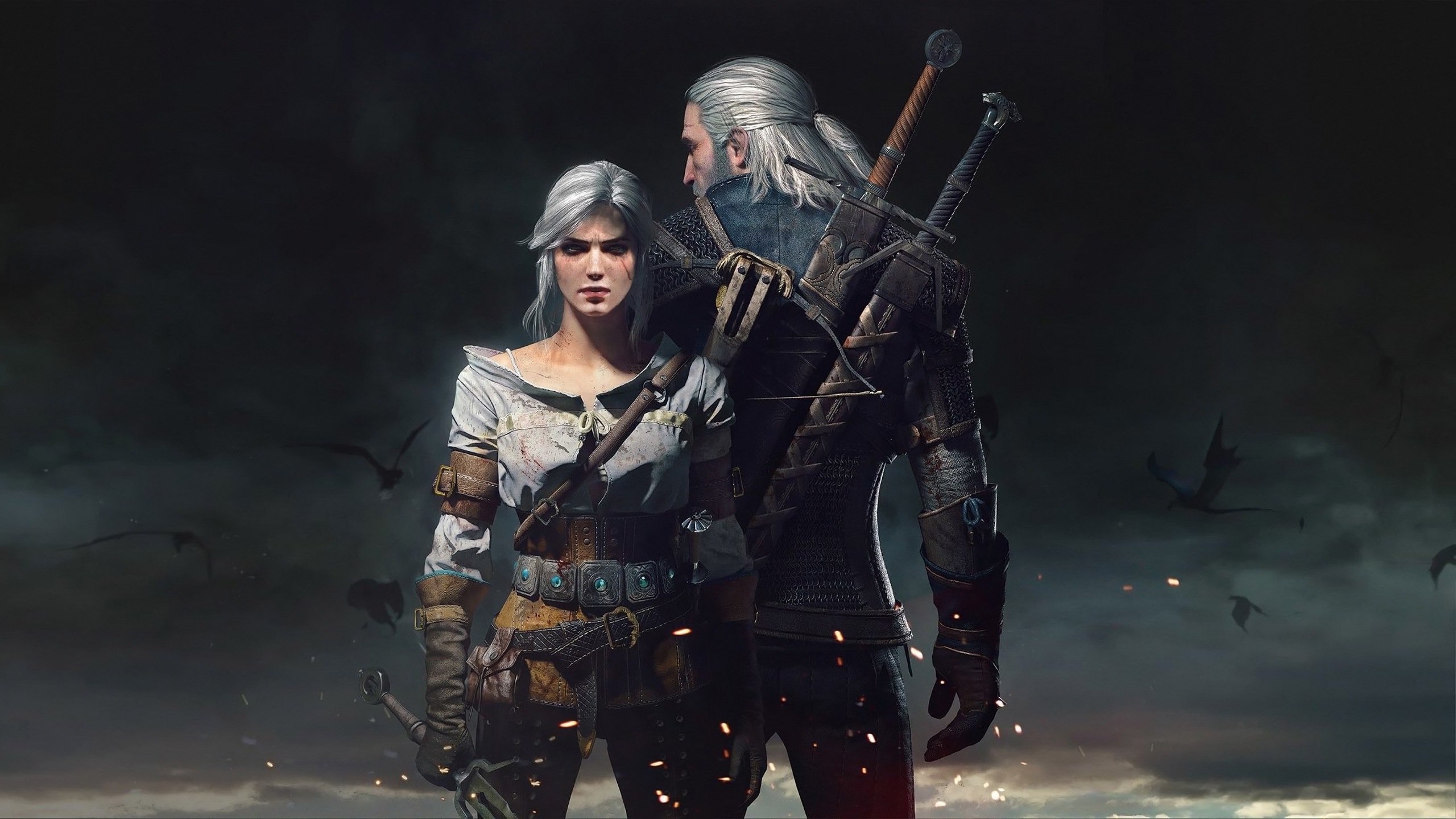 Witcher Geralt and Ciri proper 2560x1440 by Scratcherpen on