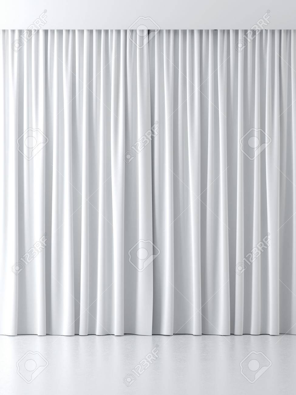 White Curtains Isolated On A Background Stock