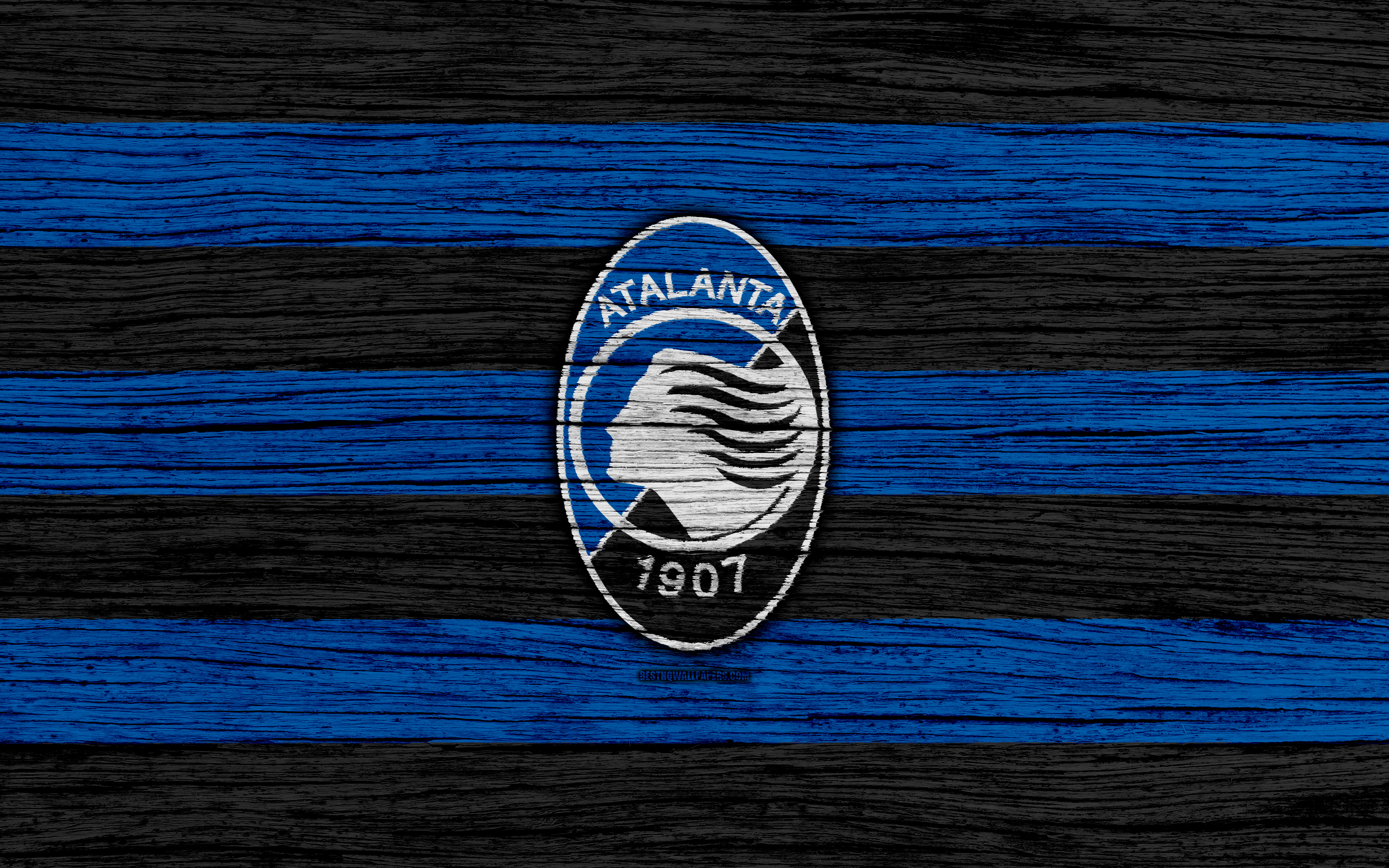 Download wallpapers Atalanta 4k Serie A logo Italy wooden