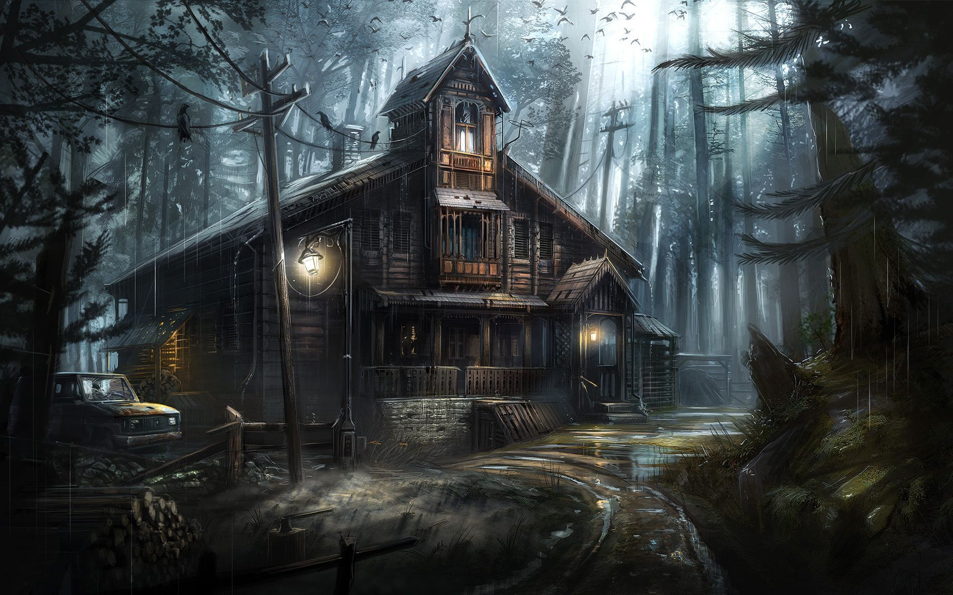 Haunted House Full HD Wallpaper and Background 1920x1200