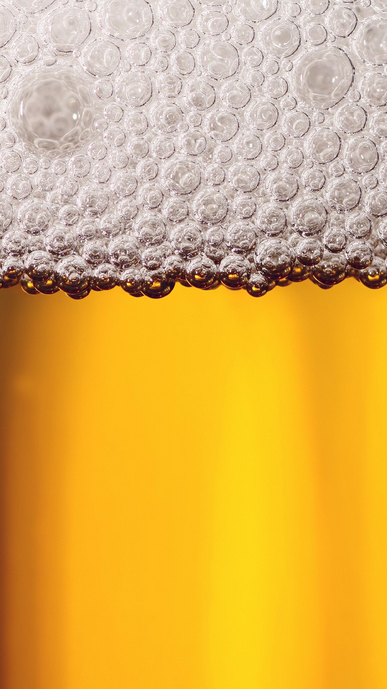 Glass Of Beer Foam Bubbles Close Up iPhone HD Wallpaper